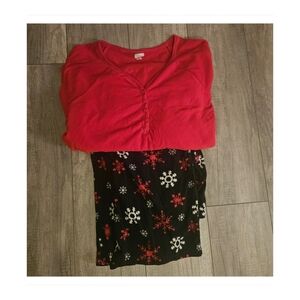 Sonoma Intimates Snowflake Winter Fleece Pajama Pant Lounge Set XXL